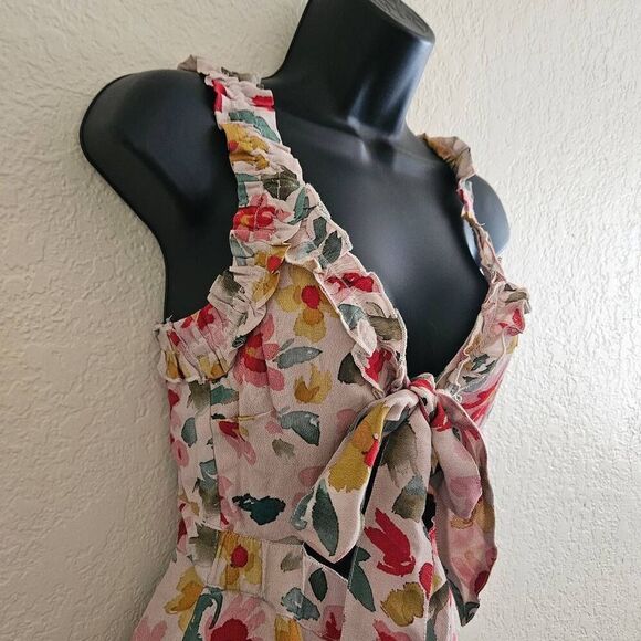 Winston White Alessandra Watercolor Tie Front Romper - Picture 3 of 9